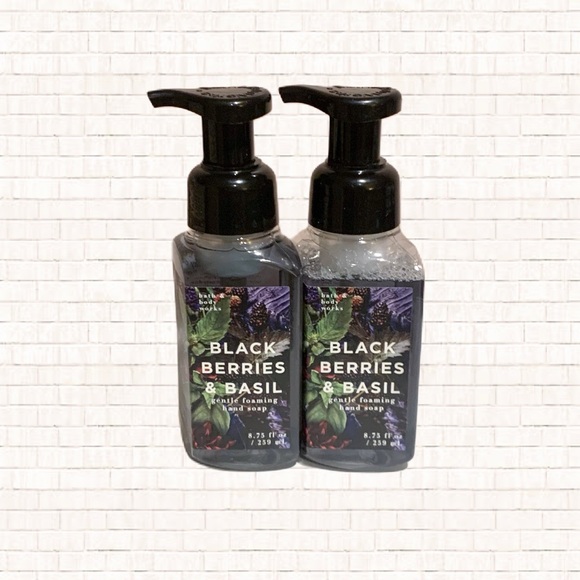 Bath & Body Works Foaming Hand Soap Blackberries and Basil • SET OF 2 • OBO - Picture 1 of 7